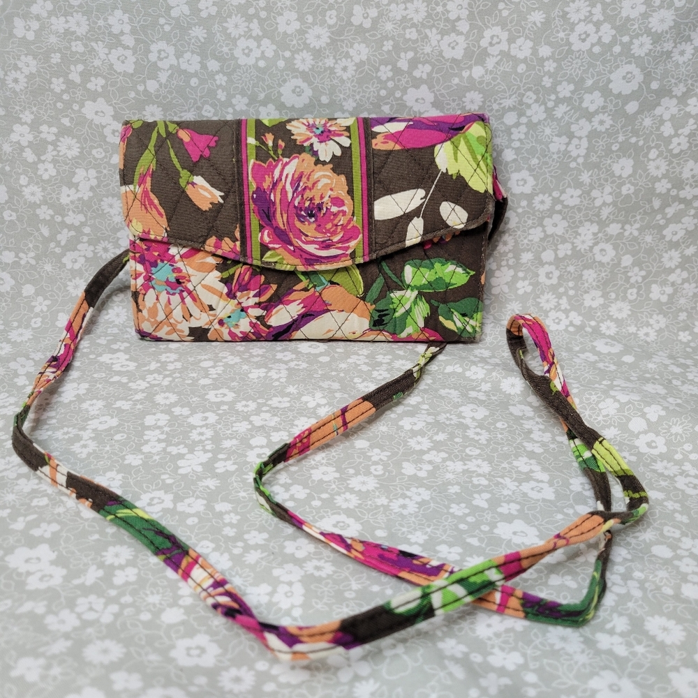 Vera Bradley retired Small Brown multicolored Crossbody/Wallet